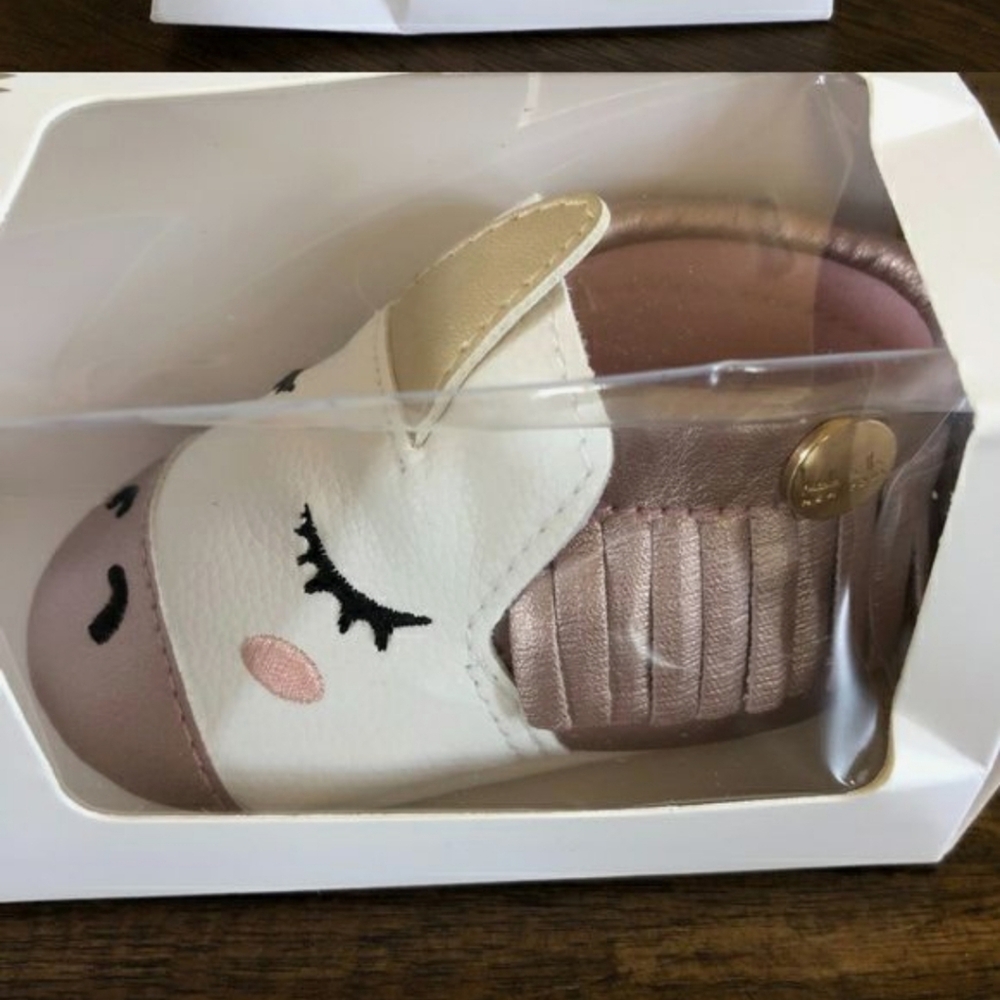 New Nicole Miller NY Stepping Stones Babygirl Infant Unicorn Booties Size 0-6 mo - Picture 3 of 10